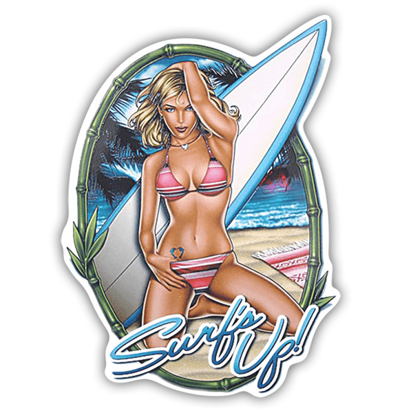 Aufkleber: SurfSurf's Up Girl