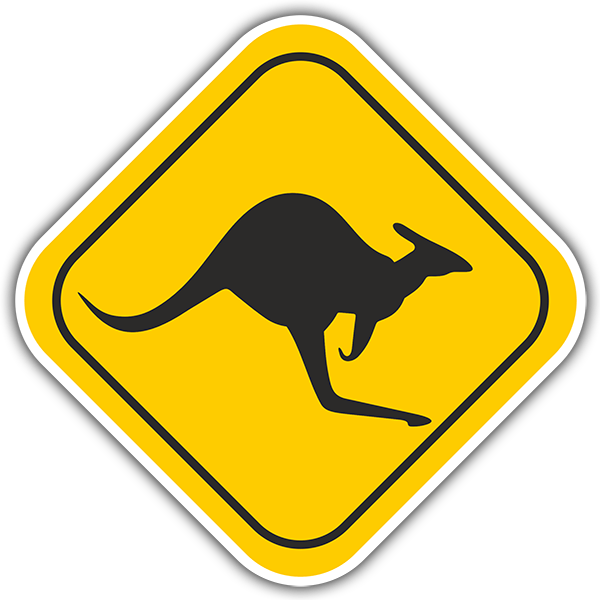 Wandtattoos: Warning Kangaroos