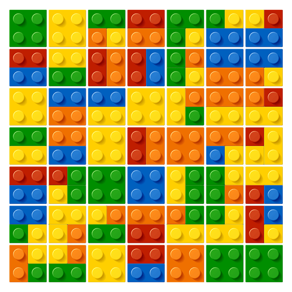 Wandtattoos: Kit 49 Fliesenaufkleber Lego