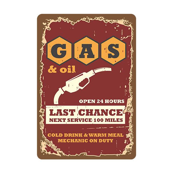 Wandtattoos: Gas & Oil Open 24 Hours