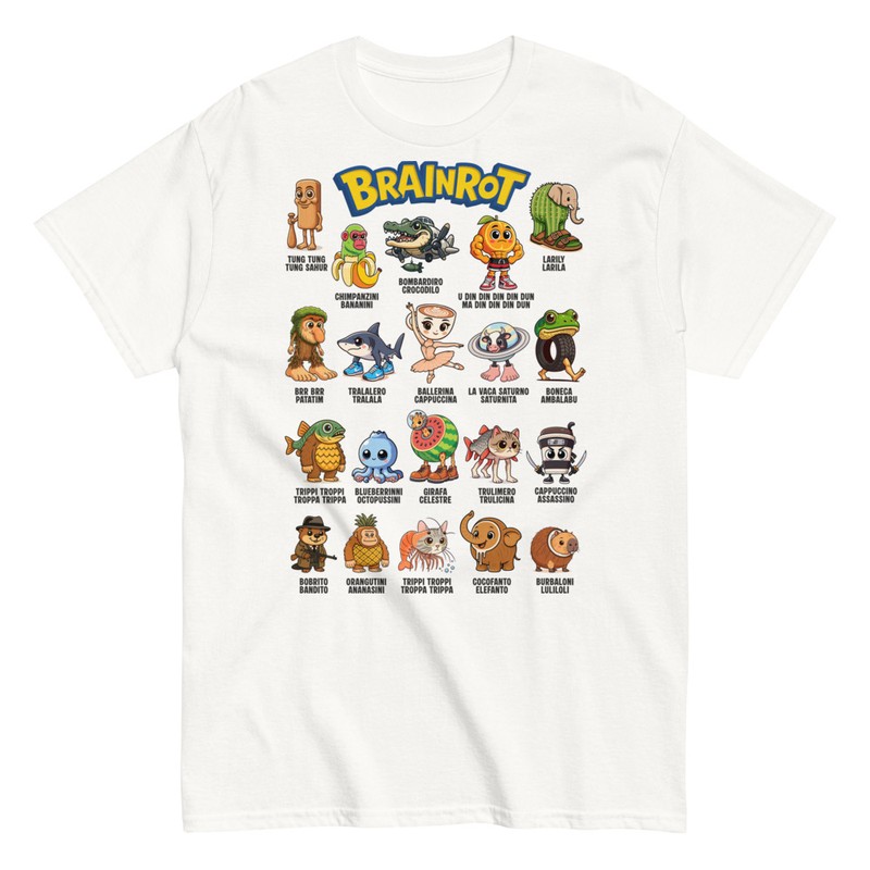 T-shirts: Brainrot Meme T-Shirt Italien (Dunkle Hintergründe
