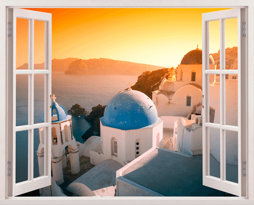 Wandtattoos: Sonnenuntergang in Santorini