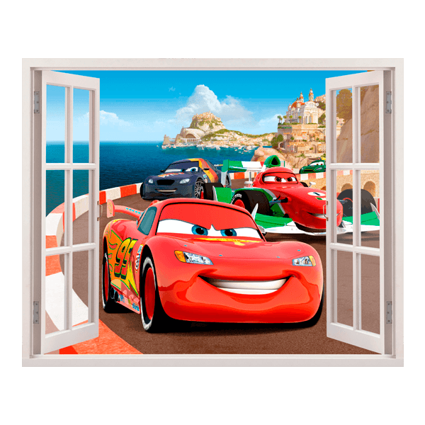 Kinderzimmer Wandtattoo: Fenster von Cars in Italien