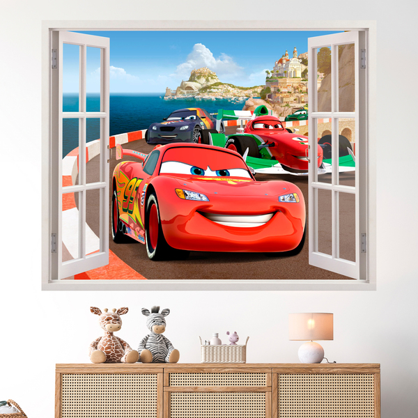 Kinderzimmer Wandtattoo: Fenster von Cars in Italien