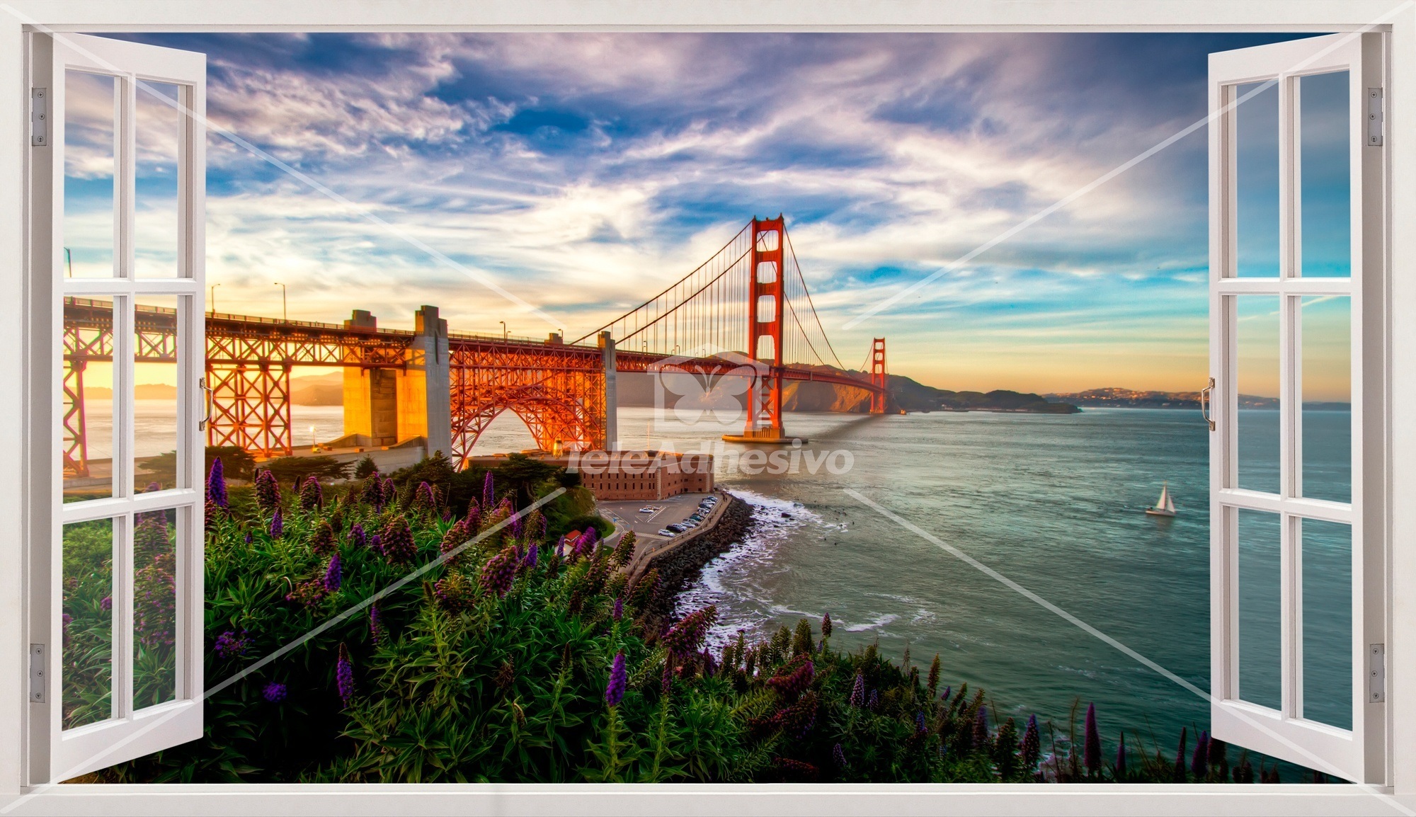 Wandtattoos: Panoramisches Golden Gate