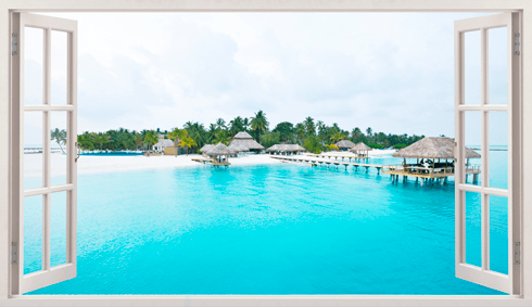 Wandtattoos: Panorama Caribbean Island