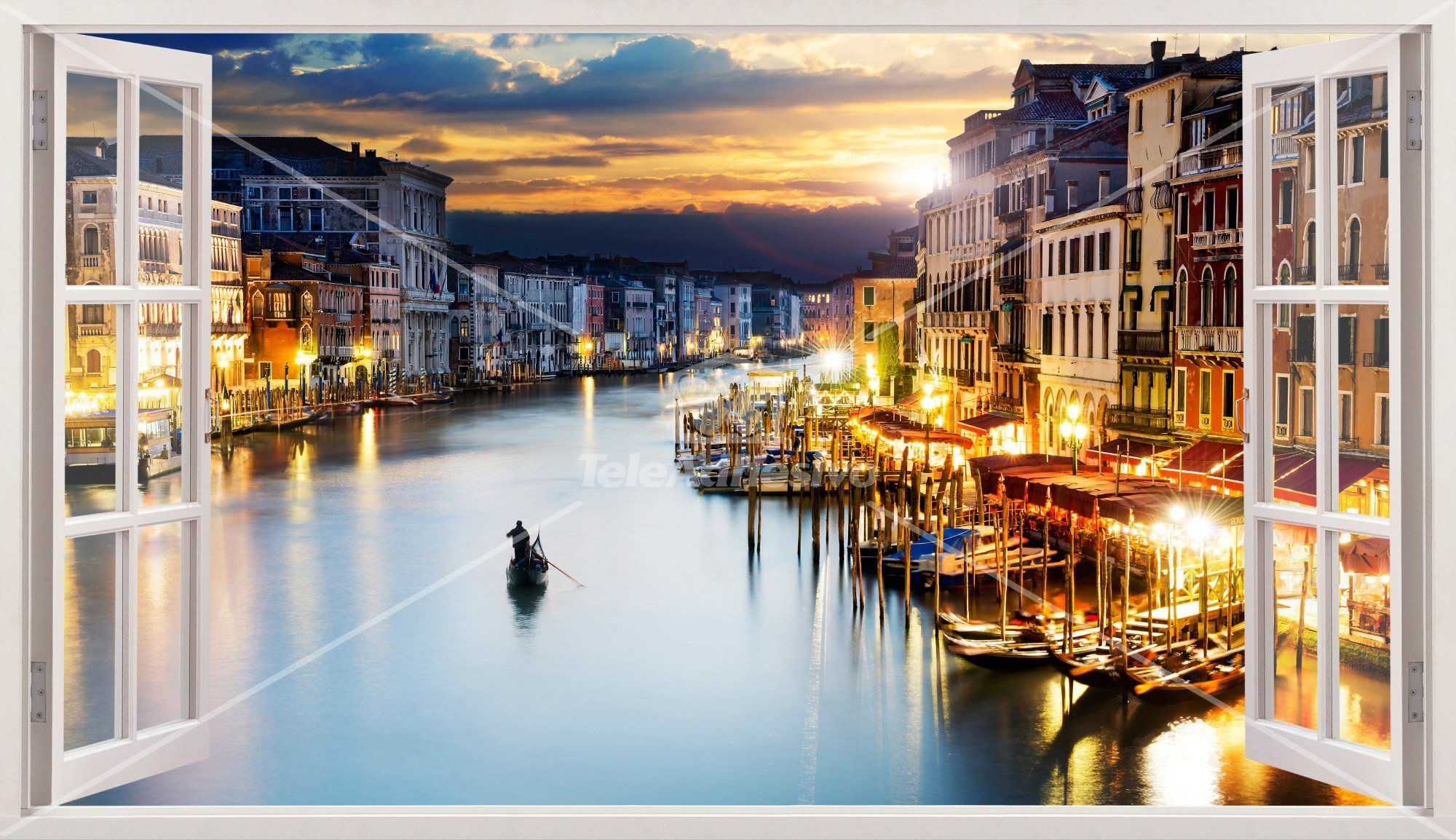 Wandtattoos: Einbruch der Nacht in Venedig