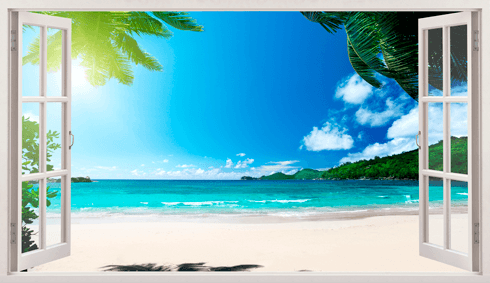 Wandtattoos: Panorama Palmen am Strand 5