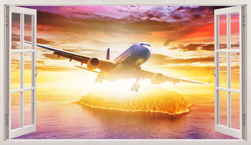 Wandtattoos: Verkehrsflugzeuge in der Karibik
