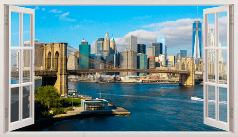 Wandtattoos: Panoramische Skyline New York