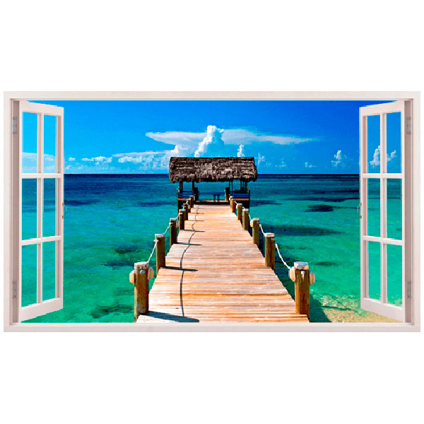 Wandtattoos: Panorama Tor zum Meer in Bahamas