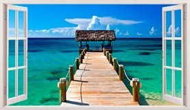 Wandtattoos: Panorama Tor zum Meer in Bahamas 5