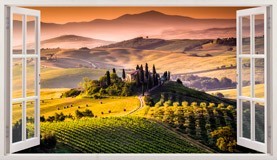 Wandtattoos: Panorama Toskana Italienische 5