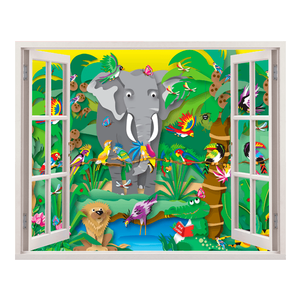 Kinderzimmer Wandtattoo: Fenster Der Dschungel