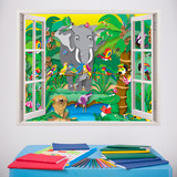 Kinderzimmer Wandtattoo: Fenster Der Dschungel 3
