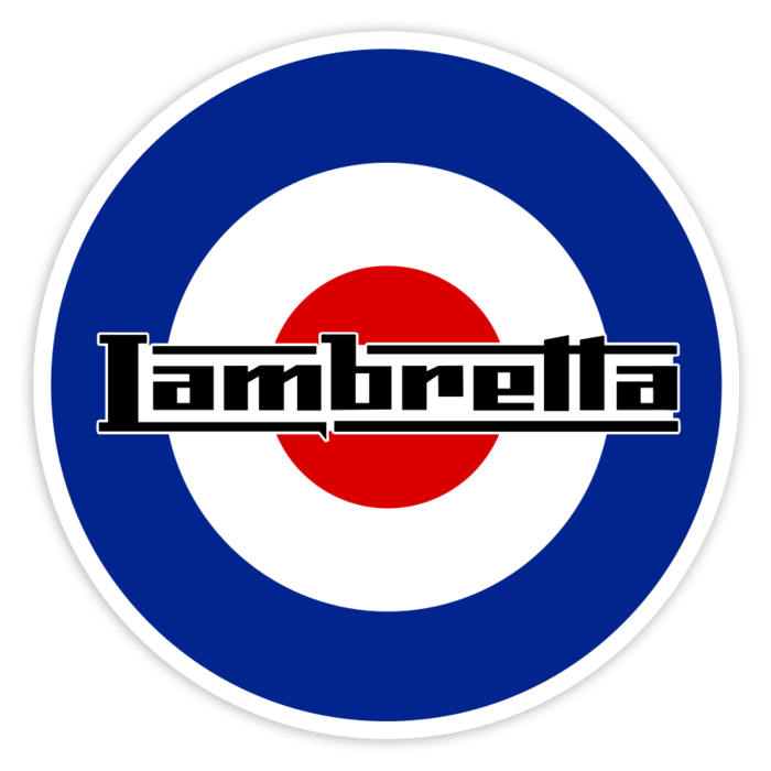 Aufkleber: Lambretta auf RAF-Mod-Rundel