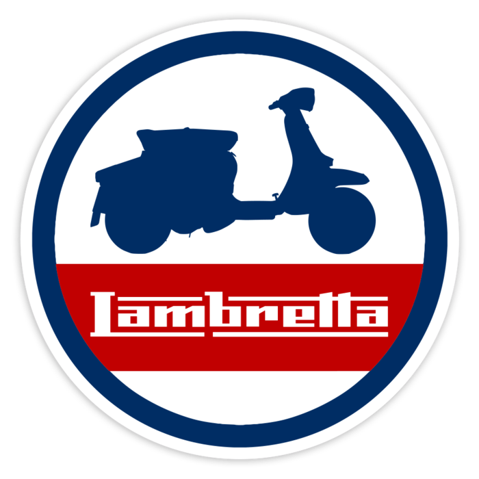 Aufkleber: Lambretta Seitenansicht im Retro-Emblem
