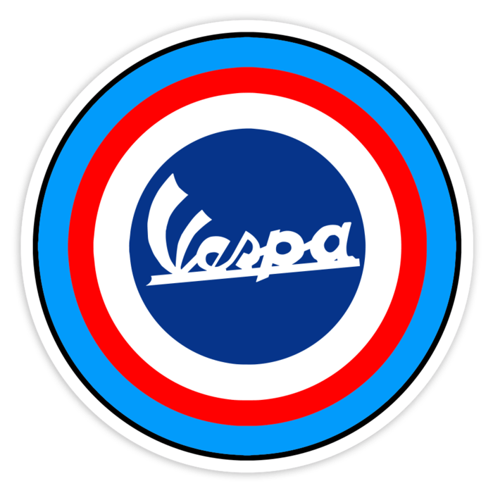 Aufkleber: Vespa Mod-Emblem im Retro-Stil
