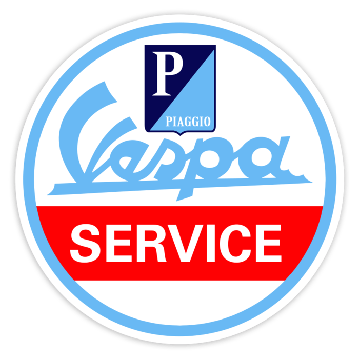 Aufkleber: Klassisches Vespa Service Emblem