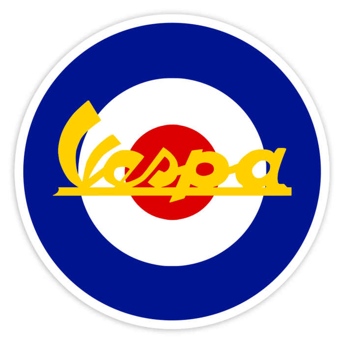 Aufkleber: Vespa Mods RAF-Emblem Gelb