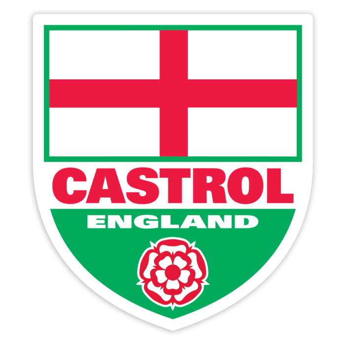 Aufkleber: Castrol England-Wappen mit Tudor-Rose