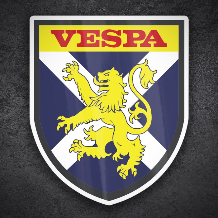 Aufkleber: Vespa Schottischer Löwe und Andreas-Kreuz