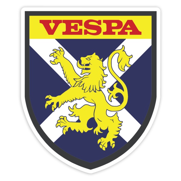 Aufkleber: Vespa Schottischer Löwe und Andreas-Kreuz