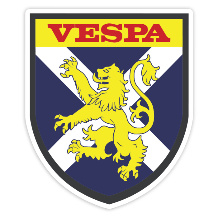 Aufkleber: Vespa Schottischer Löwe und Andreas-Kreuz