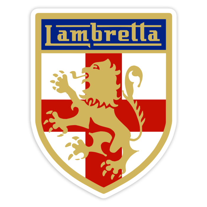 Aufkleber: Lambretta Goldener Löwe und Georgskreuz