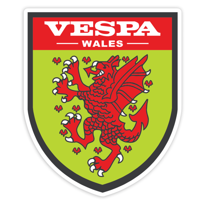 Aufkleber: Vespa Roter Drache von Wales
