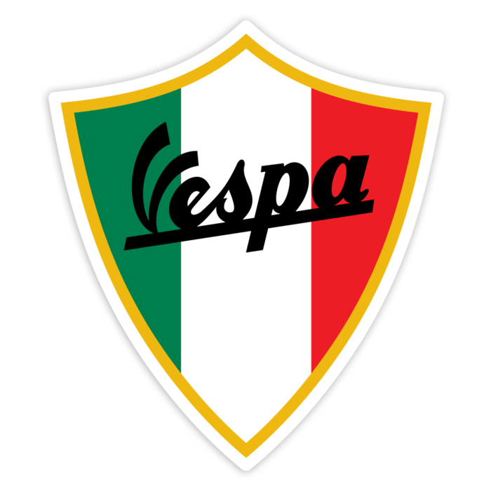 Aufkleber: Vespa Emblem Italien Flagge