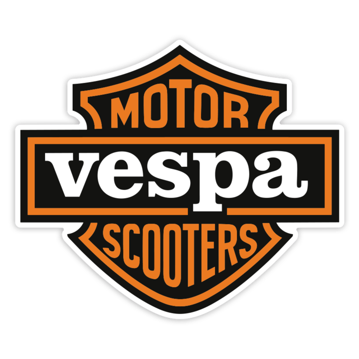 Aufkleber: Vespa-Emblem im Custom-Stil