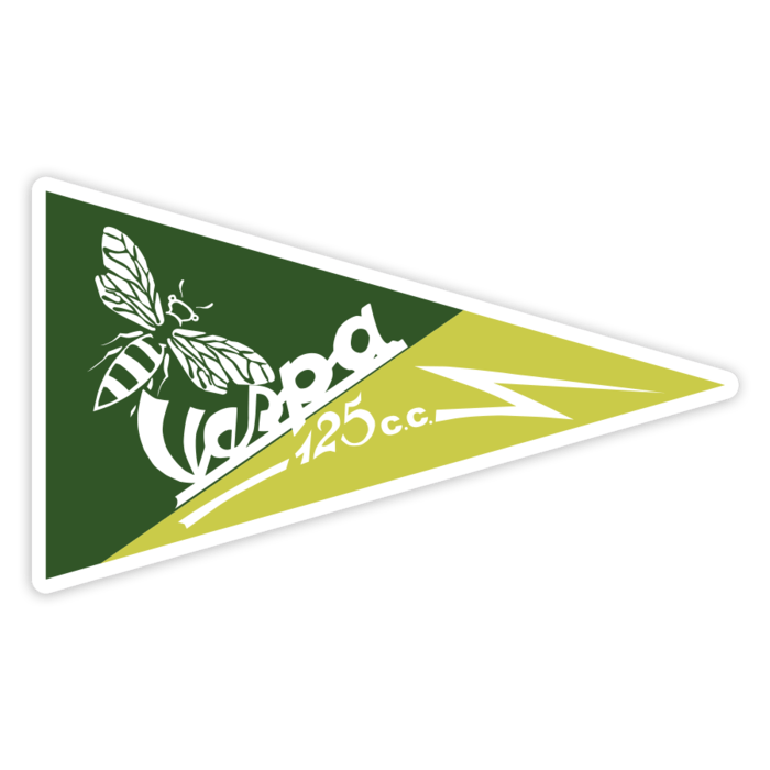 Aufkleber: Retro Vespa 125cc Emblem mit Biene