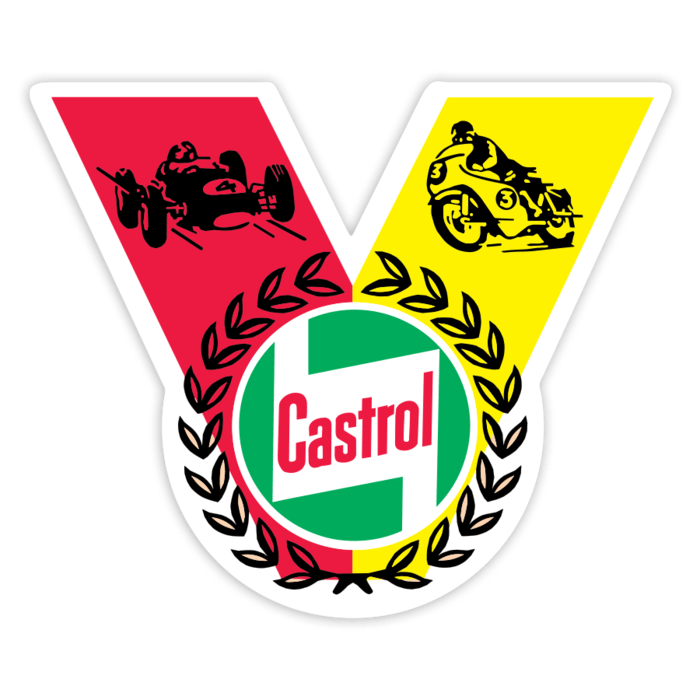 Aufkleber: Castrol Klassisches Rennsport-Sieg-Emblem