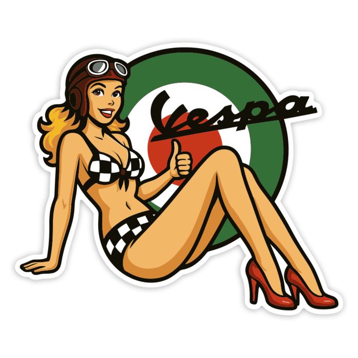 Aufkleber: Vespa Pin-up Mädchen Italien