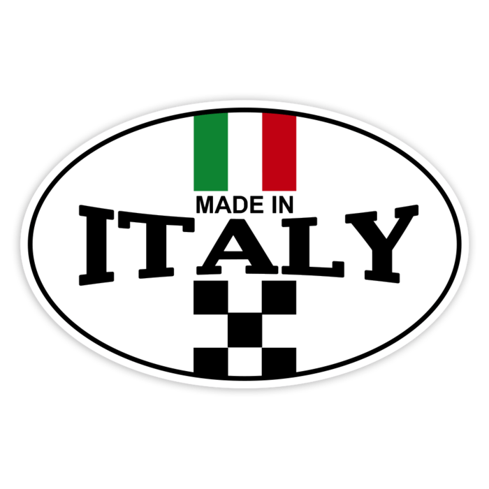 Aufkleber: Made in Italy Flagge Karomuster