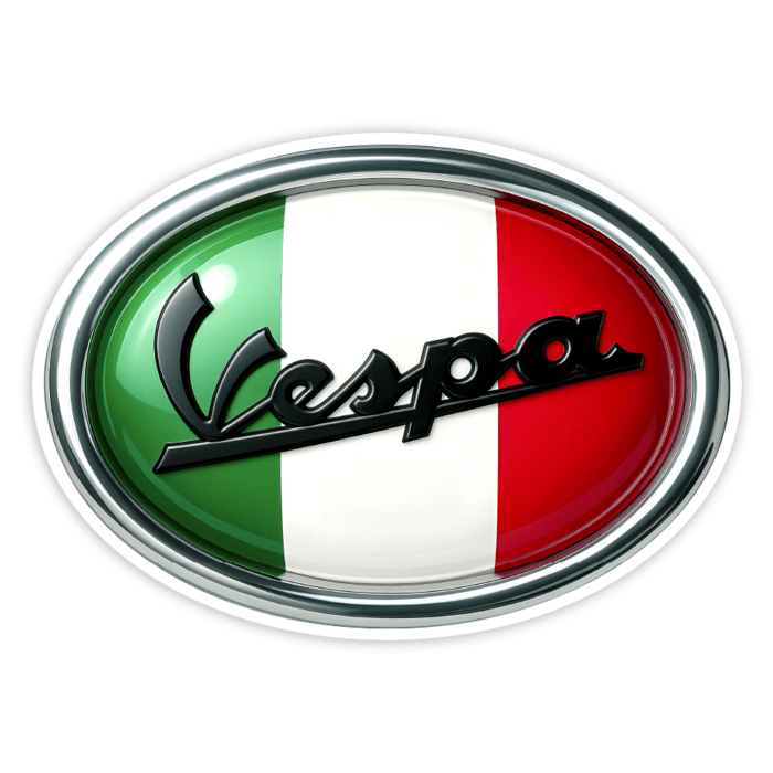 Aufkleber: Vespa Flagge Italien oval