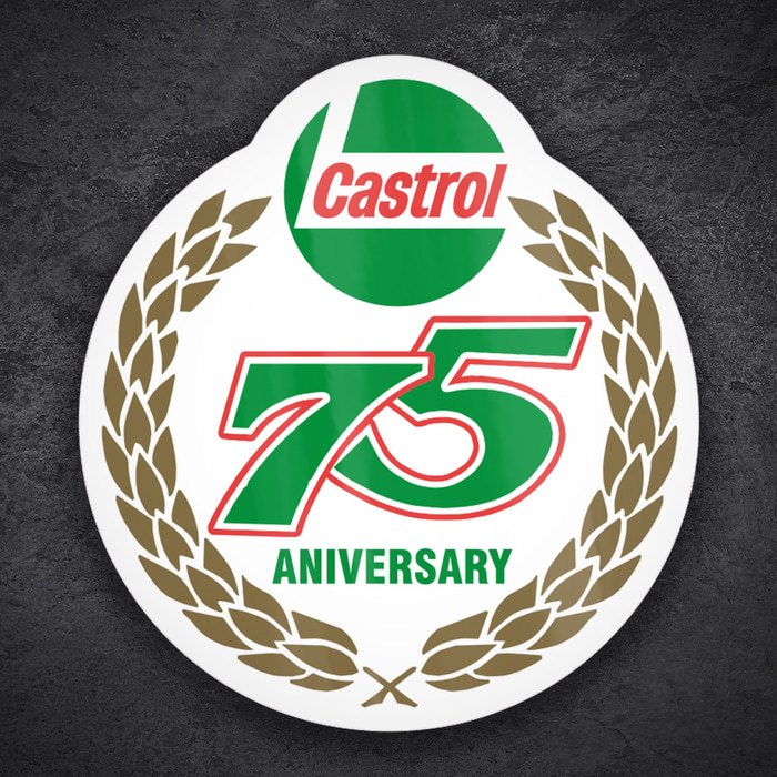 Aufkleber: Castrol 75 Jubiläum Kranz