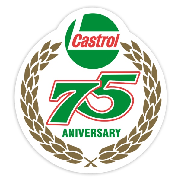 Aufkleber: Castrol 75 Jubiläum Kranz