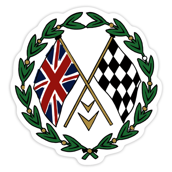 Aufkleber: GB Zielflagge Kranz