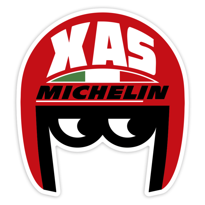 Aufkleber: XAS Michelin Retro Helm