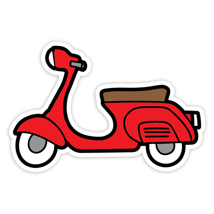 Aufkleber: Einfache Rote Vespa