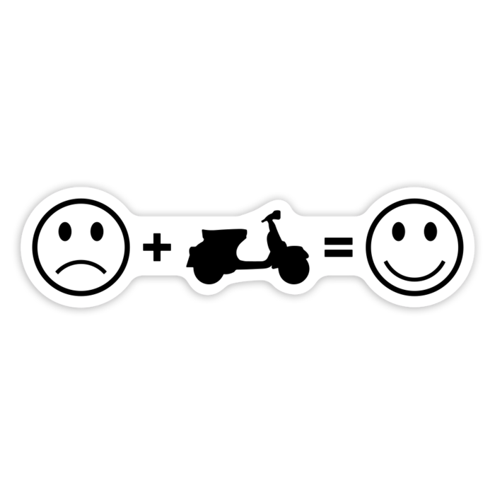 Aufkleber: Vespa Glücksformel Emojis & Roller