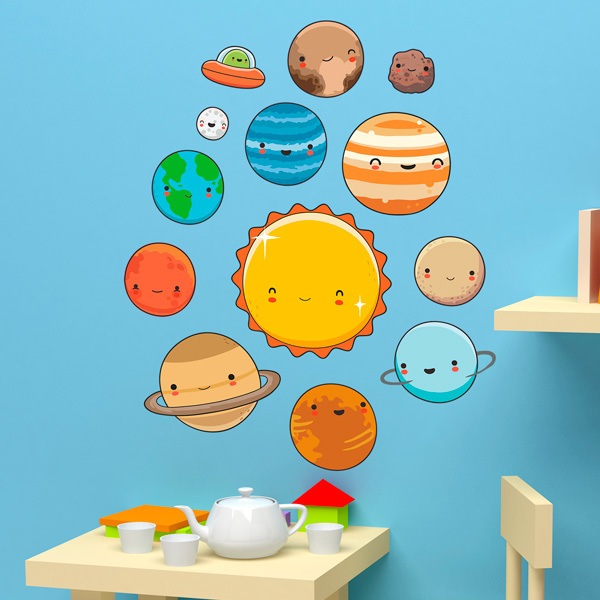 Kinderzimmer Wandtattoo: Raum Planeten Kit