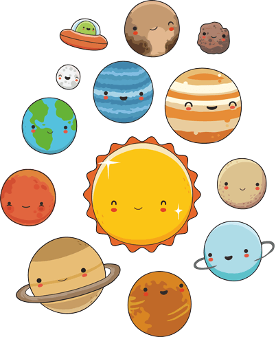 Kinderzimmer Wandtattoo: Raum Planeten Kit