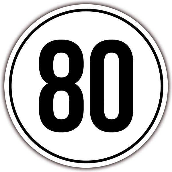 Aufkleber: Geschwindigkeit 80km/h