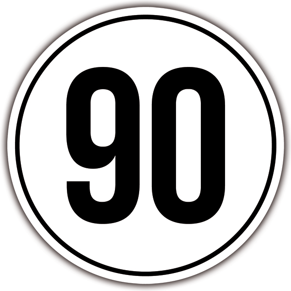 Aufkleber: Geschwindigkeit 90km/h