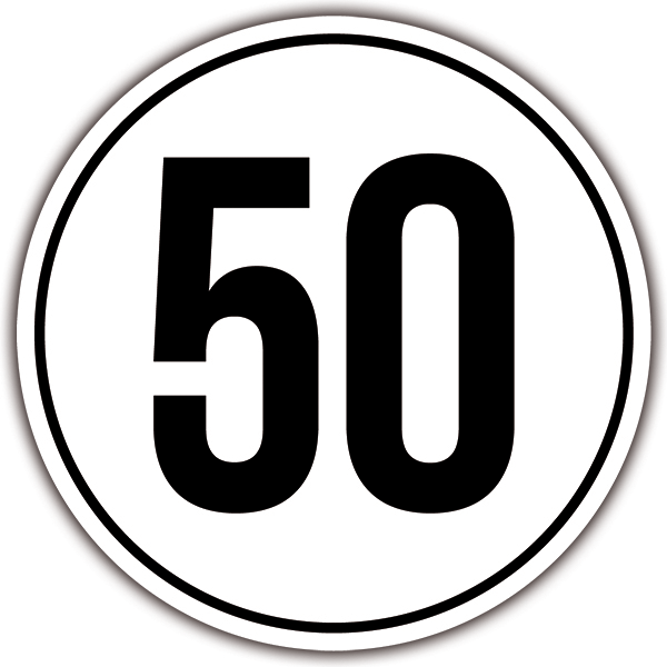 Aufkleber: Geschwindigkeit 50km/h