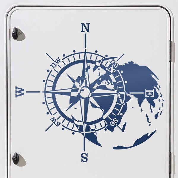 Die Welt mit Kompass Camper Aufkleber