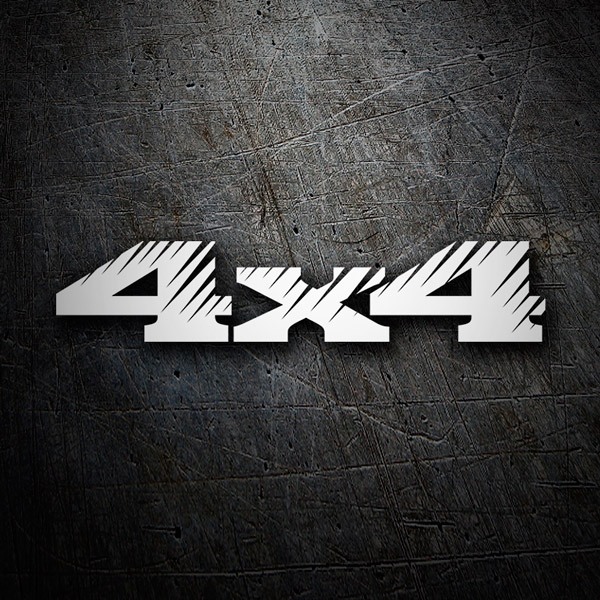 Aufkleber: 4x4 Zerrissen mit Schnitt-Effekt